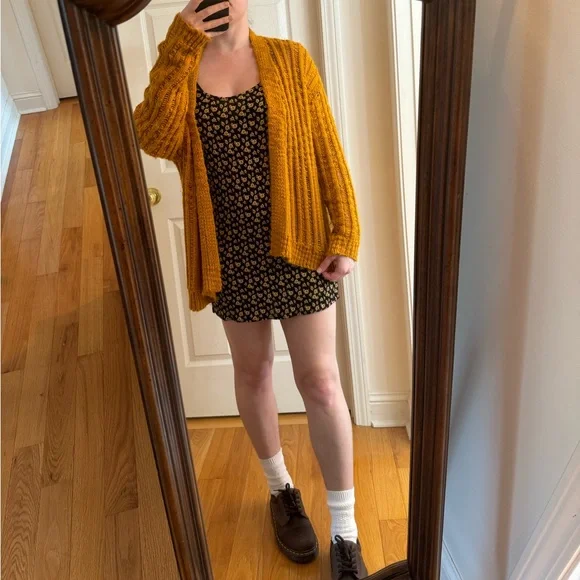 *3 for $9* Mustard Knit Cardigan - Picture 4 of 11